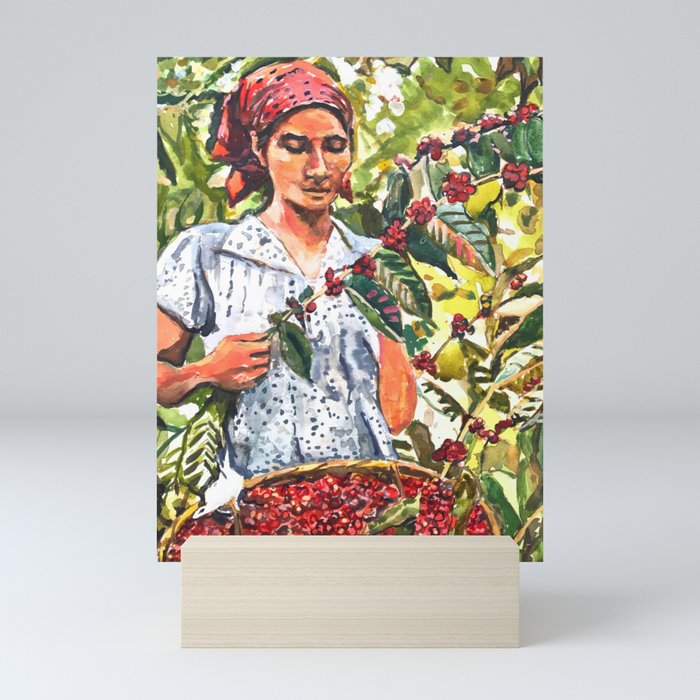 South American Coffee Picker Mini Art Print