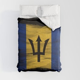 Barbados flag brush stroke, national flag Comforter