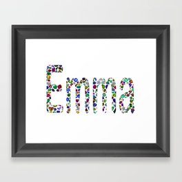 The name Emma made with Gemstones in All colors and All shapes Framed Art Print