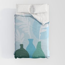 Abstraction_PLANTS_BOHEMIAN_BLUE_MOON_POP_ART_1213A Comforter