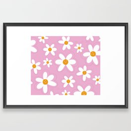 Happy Daisy in Pink Framed Art Print