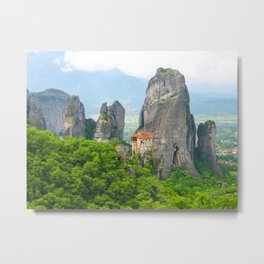 Christian Orthodox monastery of Meteora, Greece Metal Print