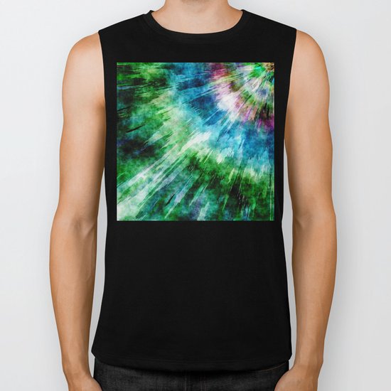 Abstract Grunge Tie Dye Biker Tank