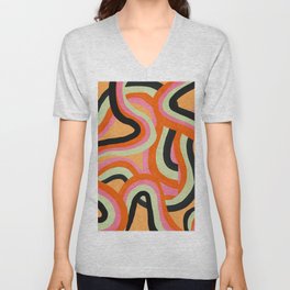 Abstract Line 34 V Neck T Shirt