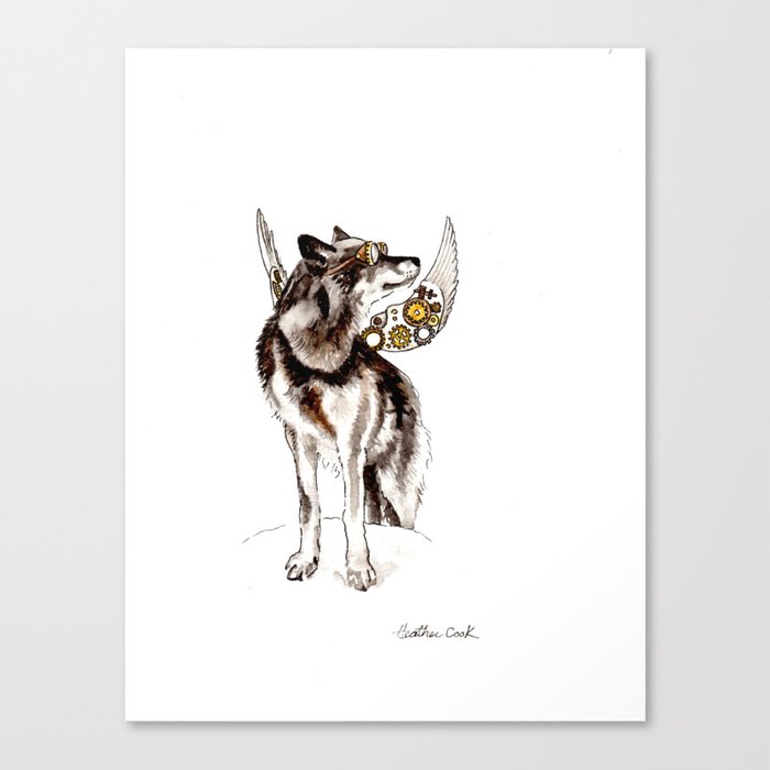 Steampunk wolf Canvas Print