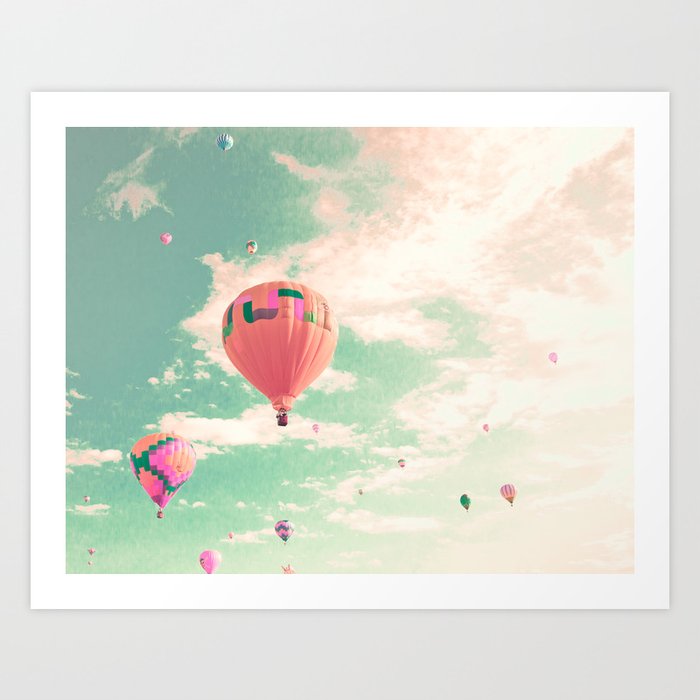 Hot air balloon print sales nursery