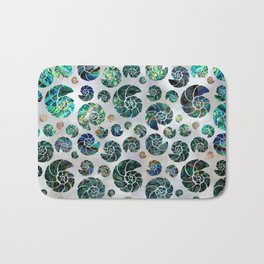 Sea shells pattern Abalone Bath Mat | Shell, Underwater, Mussel, Shells, Luxury, Seashells, Stylishshell, Summer, Nautical, Aqutic 