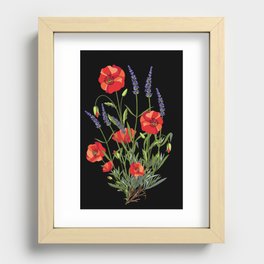 Poppies & Lavendar Recessed Framed Print