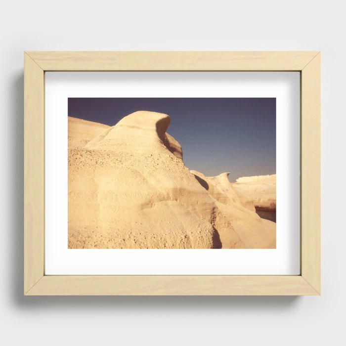 vintage style photo of a wave shape rock Recessed Framed Print