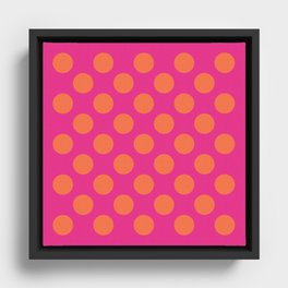 Pink Orange Polka Framed Canvas