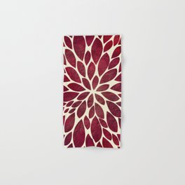 Petal Burst - Maroon Hand & Bath Towel