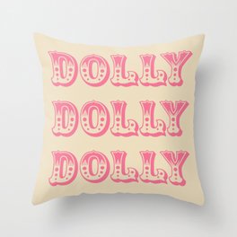 Dolly Dolly White and Pink Throw Pillow