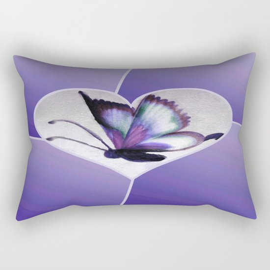Butterfly Love - Purple Rectangular Pillow