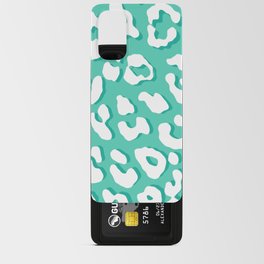 White Leopard Print Mint Android Card Case