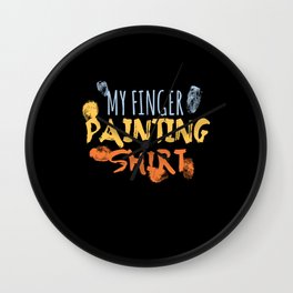 Finger Painting Shirt Finger Colors Kids Wall Clock