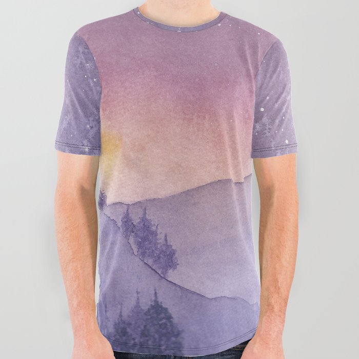 Purple Sunset All Over Graphic Tee