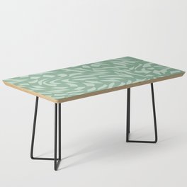 Minty sage green distorted groovy checks pattern Coffee Table