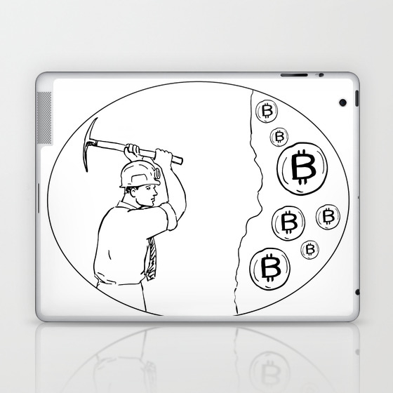 Bitcoin Miner Cryptocurrency Drawing Laptop Ipad Skin By Patrimonio Society6