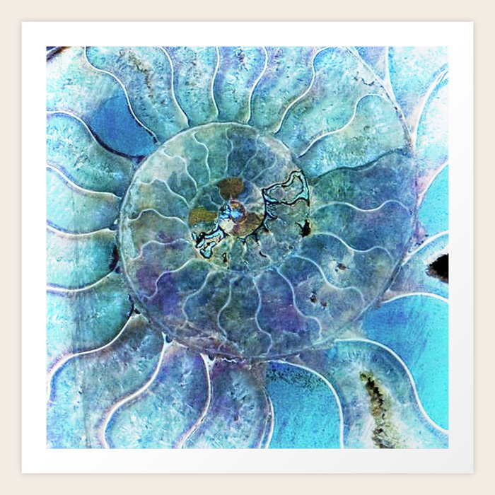 Aqua seashell - mother of pearl - Beautiful backdrop Art Print by UtART