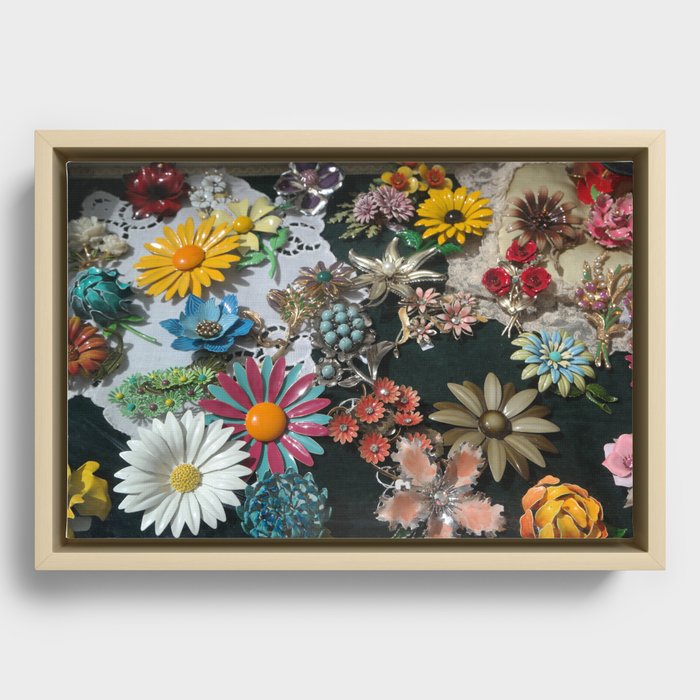 Fake Jewels Framed Canvas by Giagir