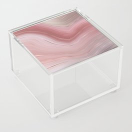 Pink Rose Gold Agate Geode Luxury Acrylic Box