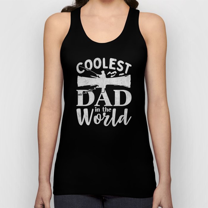 Coolest dad in the world fishing retro Fathers day Tank Top