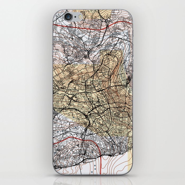 Lisbon - Portugal - Map Drawing iPhone Skin