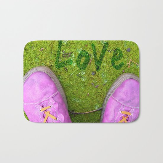 Vegetal Garden and Pink Shoes Bath Mat