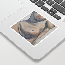 Nude Woman, Oil on Board Sticker