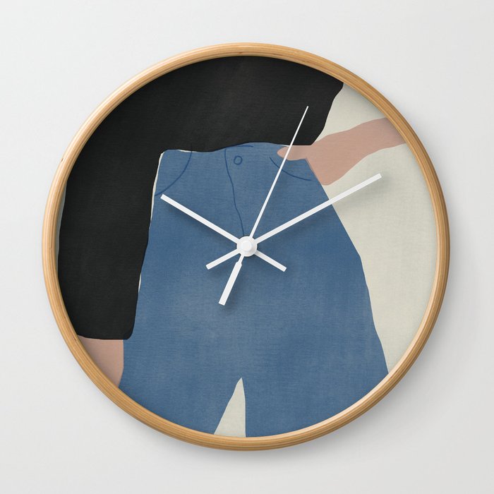 Minimal blue jean Wall Clock