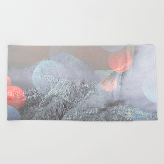 Bokeh Lights on Mountains Beach Towel