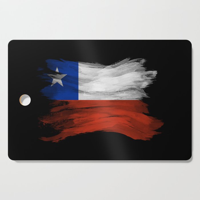 Chile flag brush stroke, national flag Cutting Board