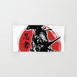 Ronin Japanese Samurai vector illustration Hand & Bath Towel