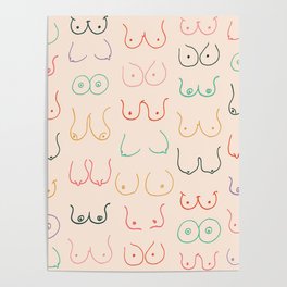 Pastel Boobs Drawing Poster