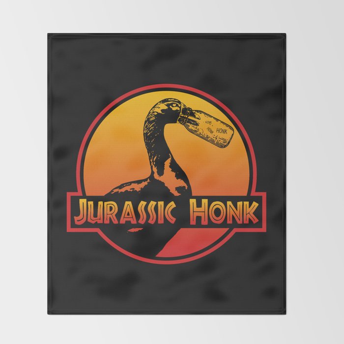 Jurassic Honk Goose Meme Gander Dinosaur Honk Annoying Geese Throw Blanket By Any Color Designs Society6