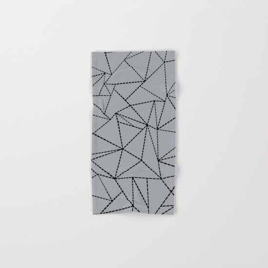 Ab Dotted Lines B on Grey Hand & Bath Towel