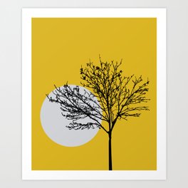 Minimalist Tree At Sunset Art Print