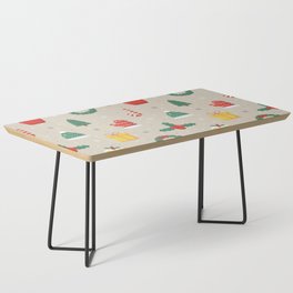 Cute Christmas Doodle Seamless Pattern on Gray Background Coffee Table