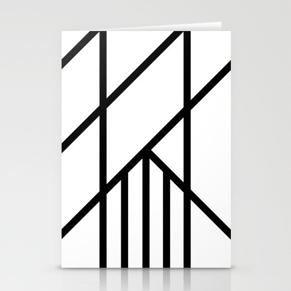 Bold Deco - Art Deco Abstract Line Art in Black and White Stationery Cards
