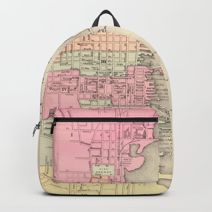 Vintage Map of New Bedford MA (1871) Backpack