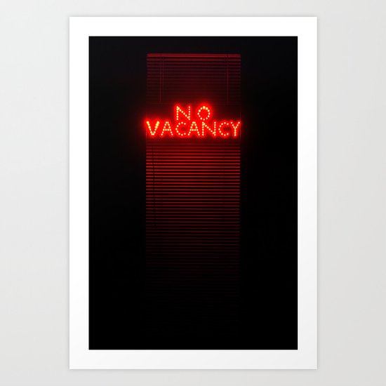 No Vacancy sign in red Art Print