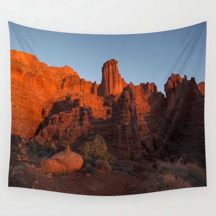 Sunset in Fisher Towers, Moab, Utah Wall Tapestry by Shallisekate ...