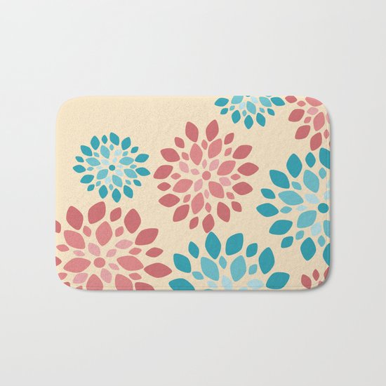 Flower Flurries Beige Bath Mat