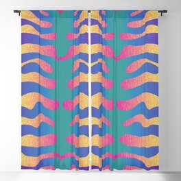 Psychedelic Rainbow Tiger Stripes Blackout Curtain