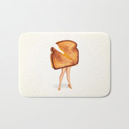 Grilled Cheese Sandwich Pin-Up Bath Mat | Painting, Pin Up, Digital, Grilledcheese, Kitschy, Kitsch, Vintage, Watercolor, Sandwich, Pop Art 