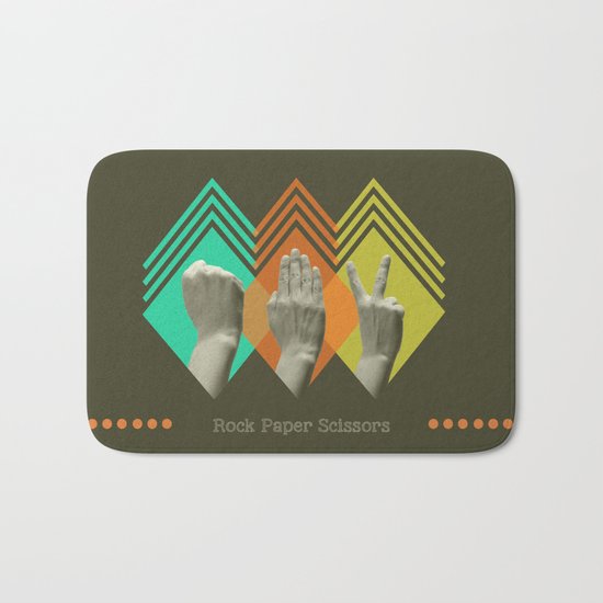 rock paper scissors Bath Mat