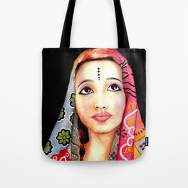 Indian Girl Painting Tote Bag