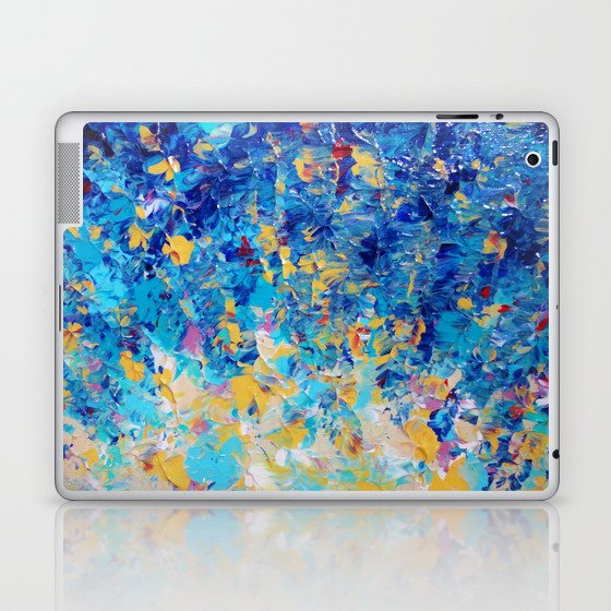 HYPNOTIC BLUE SUNSET - Simply Beautiful Royal Blue Navy Turquoise Aqua Sunrise Abstract Nature Decor Laptop & iPad Skin