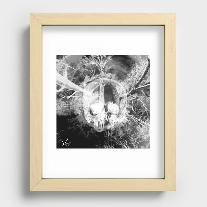 WHITE SKULL IN PLANET PROJECT SEMPIONE PARK, MILANO, ARTWORK 2012 Recessed Framed Print