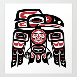 Raven Haida Native American Tlingit Art Alaska Art Print | Tlingit, Raven, Haida, Nativeamerican, Indigenouspride, Aboriginal, Indians, Graphicdesign, Ink, Totem 